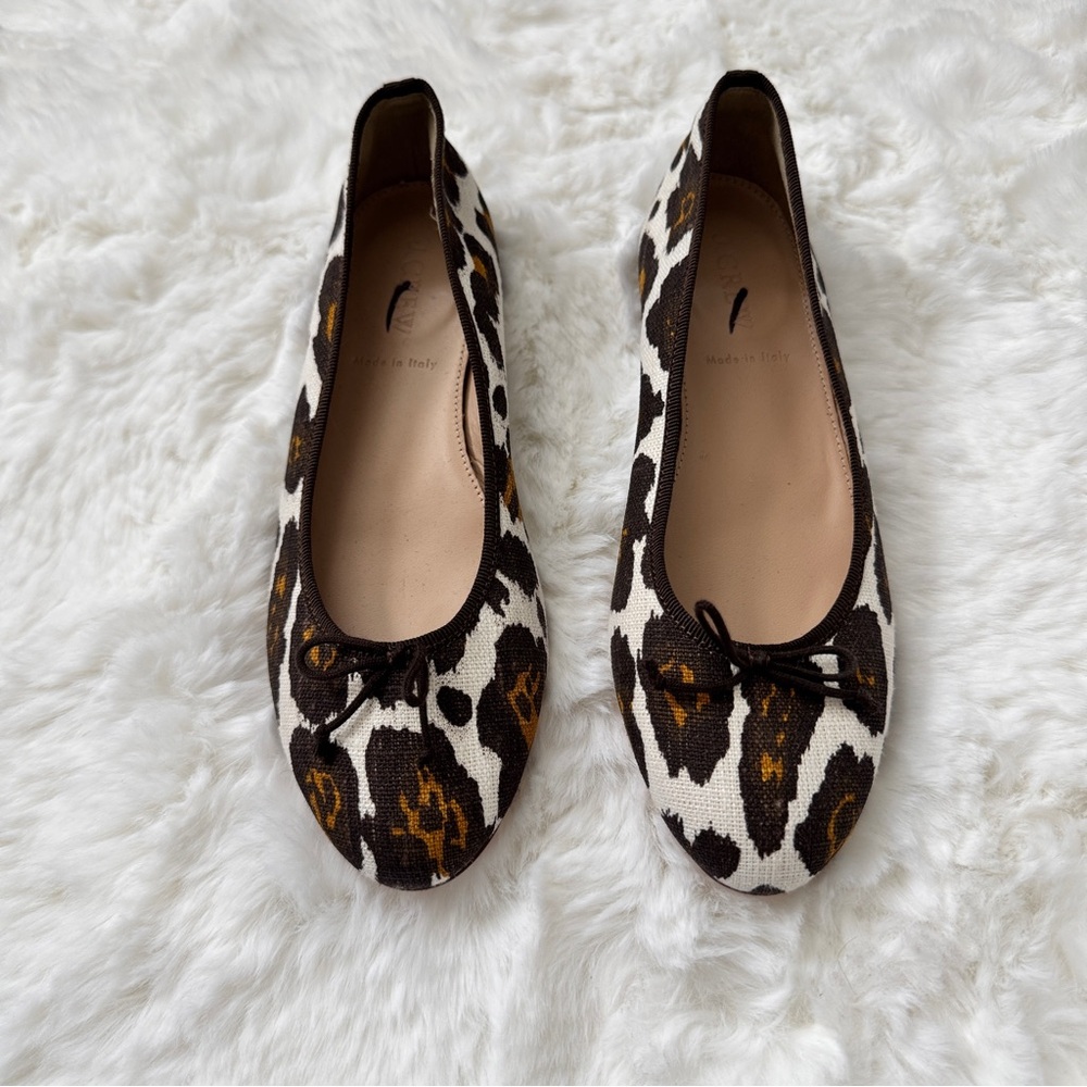 J. Crew Made in Italy Animal Print Ballet Flat
